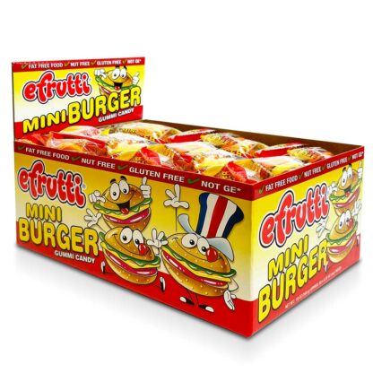 efrutti Gummi Candy Mini Burger 60pcs USA (Pack 1)