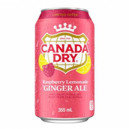 Canada Dry Raspberry Lemonade Ginger Ale 355ml USA (Pack 12)