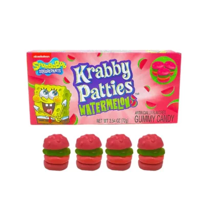 Spongebob Squarepants Krabby Patties Watermelon Theatre Box 72g (Pack 12)