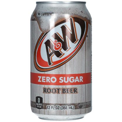 A&W Root Beer Zero Sugar 355ml USA (Pack 12)