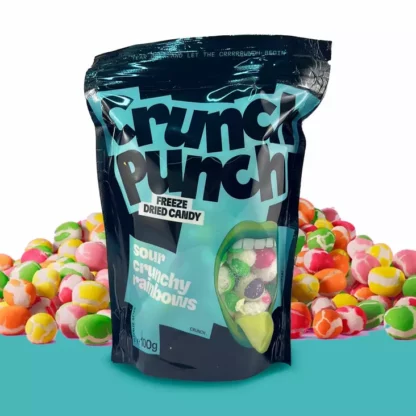 Crunch Punch Sour Crunchy Rainbows 100g (Pack 15)