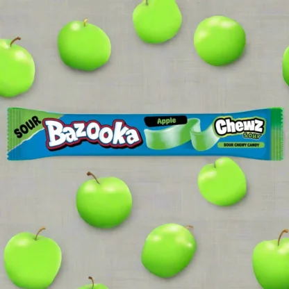 Bazooka Chewz Sour Bar Apple 14g UK (Pack 60)