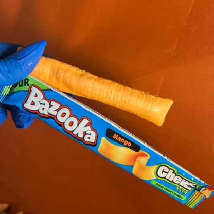 Bazooka Chewz Sour Bar Mango 14g UK (Pack 60)